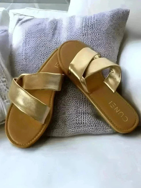 Golden Wrap Slip Ons - cunei